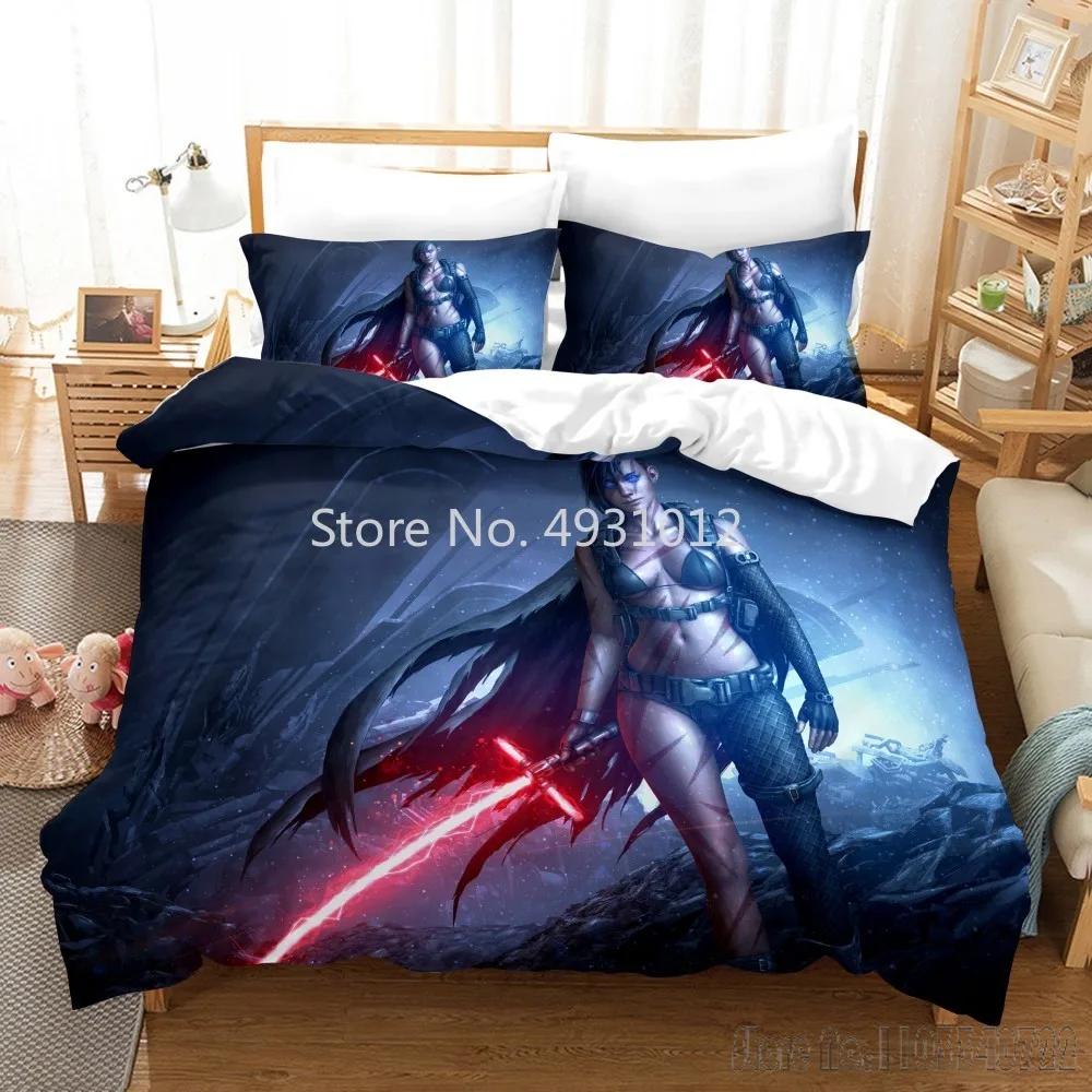 Anime 3D Printed Black Warrior Bedding Set Baby Duvet Cover Sets Bedclothes Twin Single King Kids Adult Gift