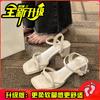 Sandals women's summer 2025 fashion versatile gentle retro thick heel non-slip word with high heels summer square head