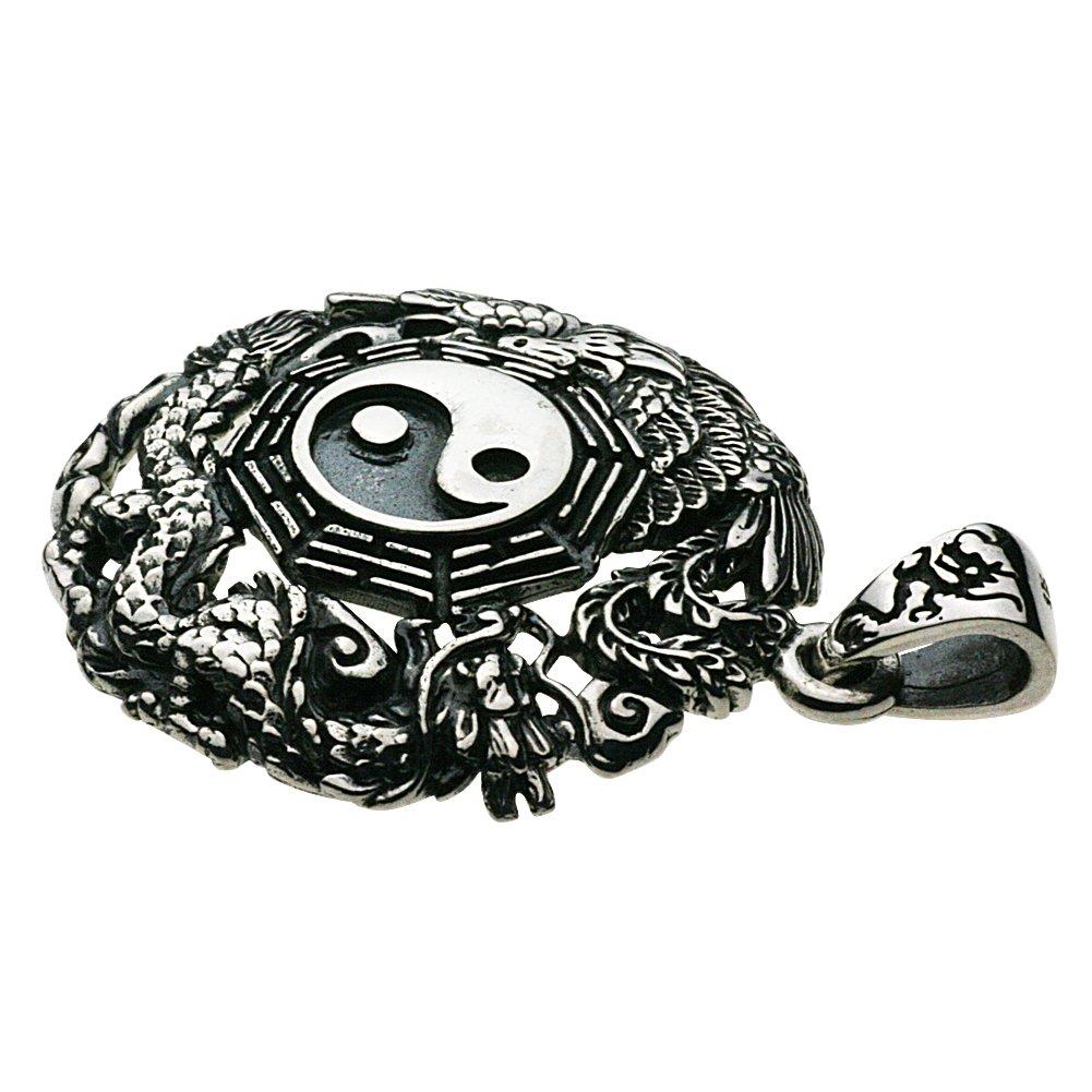 [Cenote] Yin Yang Tai Chi Drachen- und Phönix-Anhänger [Silber 925 Accessoire] p0340