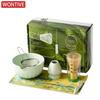 Zestaw Japońskiej Matchy 4/7 Szt. z Wypukłą Ceramiczną Miseczką, Bambusową Ubijaczką Matcha i Łyżeczką do Herbaty do Samodzielnego Robienia Herbaty, Akcesoria