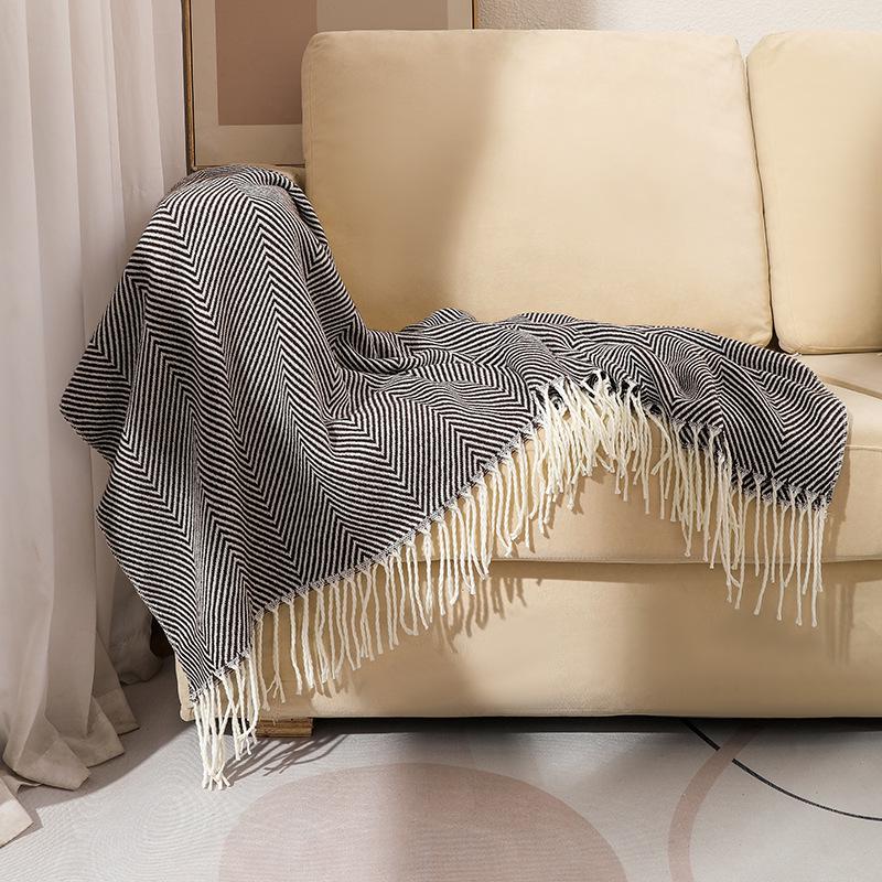 Multi-Purpose Woven Blanket: Sofa Throw, Bed Runner, Air Conditioning Shawl, Summer Cool Nap Blanket