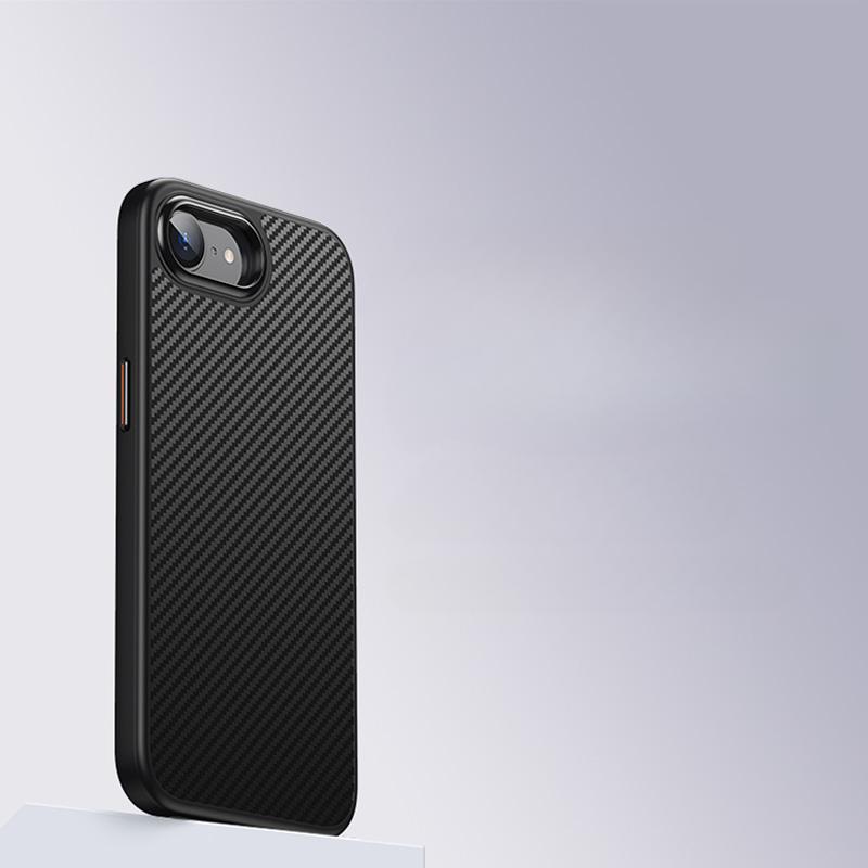 Carbon Fibre Texture Phone Case For Iphone 17E 17 E Magsafe Magnectic Wireless Charging Silicone Shockproof Cover For Iphone 17E