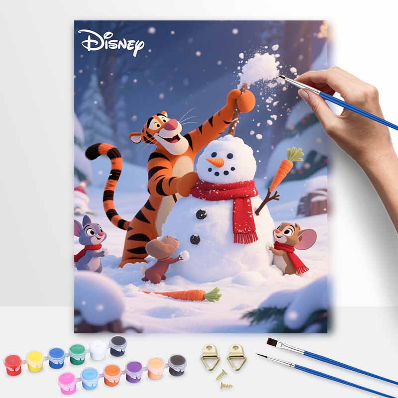 Disney winter snowman painting art kit handmade diy home decorations 20x30cm