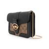 Coach Georgie 20 Chain Shoulder Bag With Turnlock Closure Coated Canvas And Leather Women Shoulder Bag Black Khaki Brown 7287-IMCBI