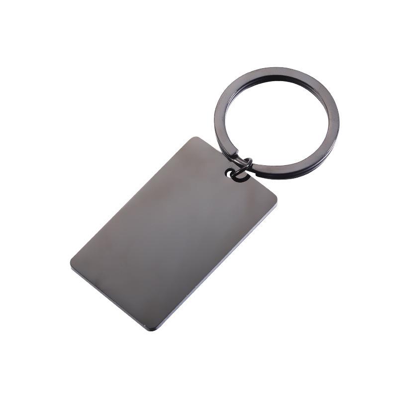 1PCS Blank Rectangle Bar Keyring Minimalist Style Key Holder Stainless Steel Keychain Personalized Stamping Mirror Polish Key Chain