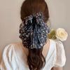 Polka Dot Bow Claw Clip: Elegant Women's Hair Accessory
