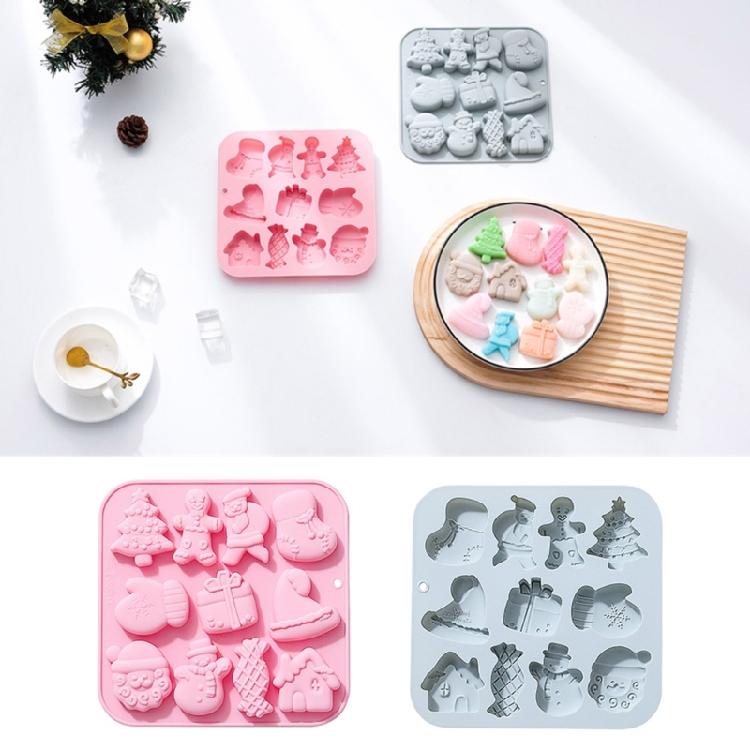 Christmas Themed Baking Mold Cake Silicone Mold for DIY Crafting Candy Fondant Molds Cupcake Chocolate Toppers Decor