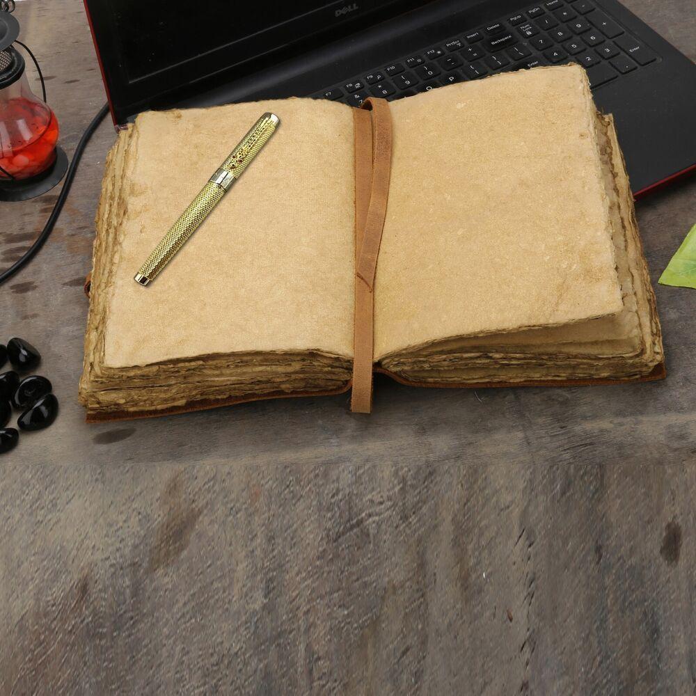 Srdce embosovaný kožený deník vintage starožitný Deckle edge papírový skicák dárek