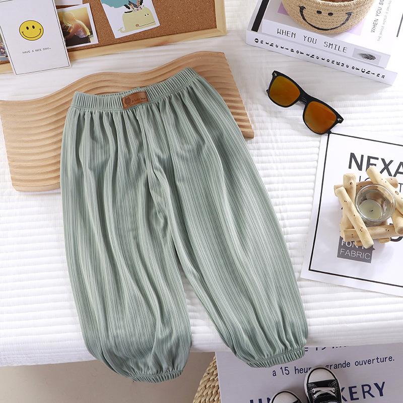 Children's Summer Ice Silk Mosquito Proof Pants Breathable Lantern Pants Thin Casual Mosquito Proof Pants for Boys and Girls
