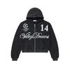 Unisex Hooded Zip-Up Sweatshirt With Camo Print Loose Fit Streetwear Teens Adults