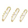20pcs Heavy Duty Safety Pins Metal Brooch Pin Kilt Fasteners with 3 Loops for DIY Crafts Jewelry Making Arts Sewing Clothes