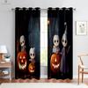 Cartoon Print Curtains, Horror Skull, Pumpkin, Bedroom, Living Room, Restaurant, Holiday Party, Decorative, 2 Pcs