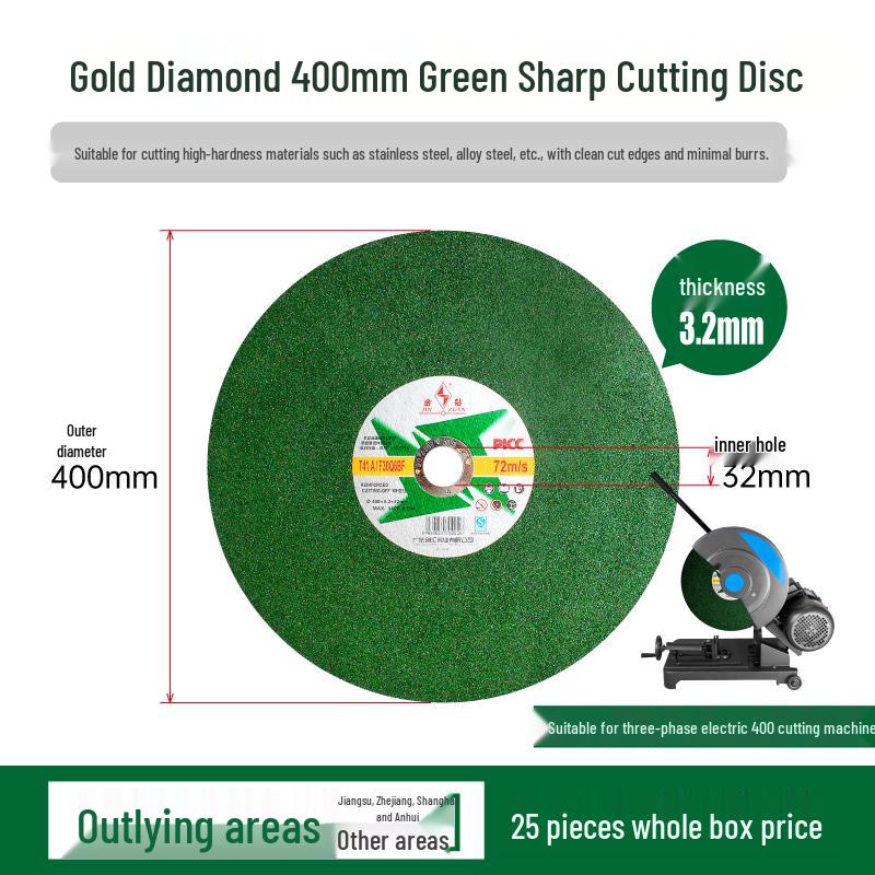 Gold Diamond 14"-16" Cutting Disc, 350mm Metal & Stainless Steel Grinding Wheel for Cutting Iron & Steel, 400mm Sanding Saw Blade