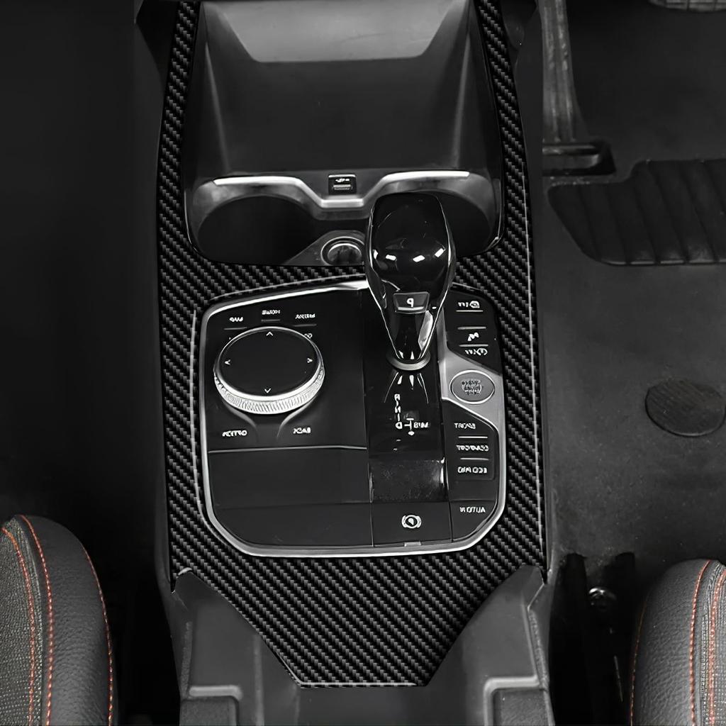 AIRSPEED Carbon Fiber Interior Gear Shift Knob Panel Trim Cover for BMW 1 Series F40 2 Series F44 Stylish and Dresses Up the Interior with Tape /