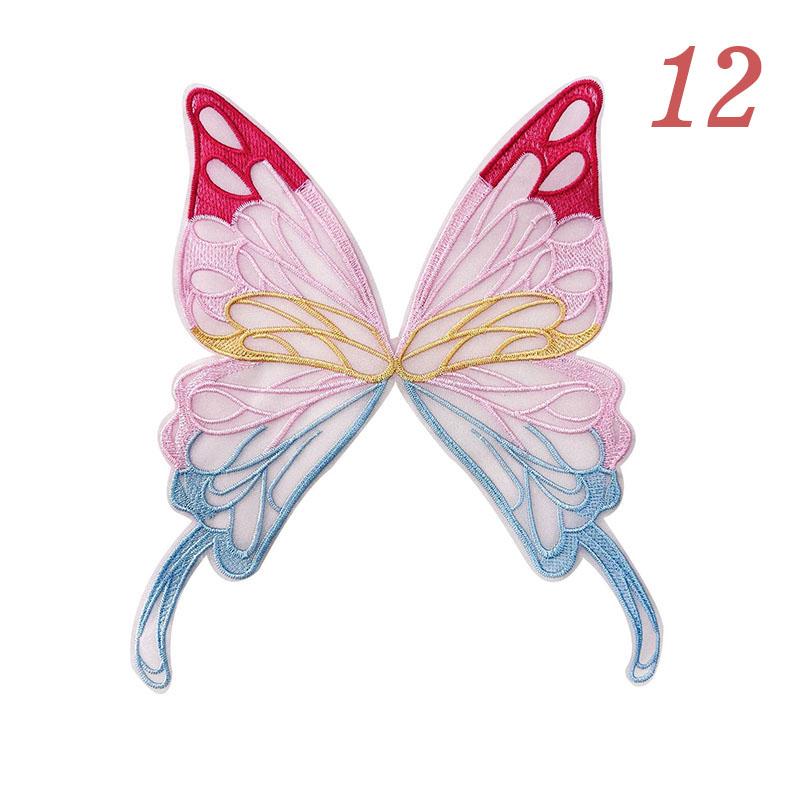 Lace Embroidered Butterfly Patch DIY Sewing Clothing Applique Collar Organza Fabric Patches Dress Decoration Accessories 1pc