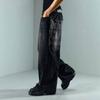 European and American street new pattern printing jeans retro street trendy straight jeans