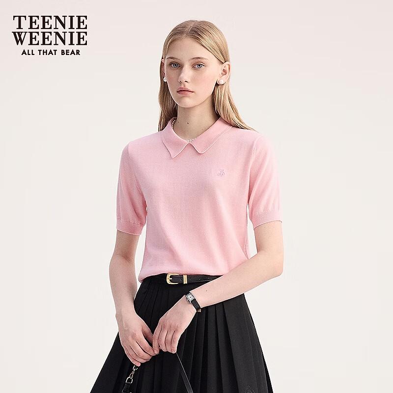 Teenie Weenie Women's Sheep Wool Short-Sleeve Knit Sweater