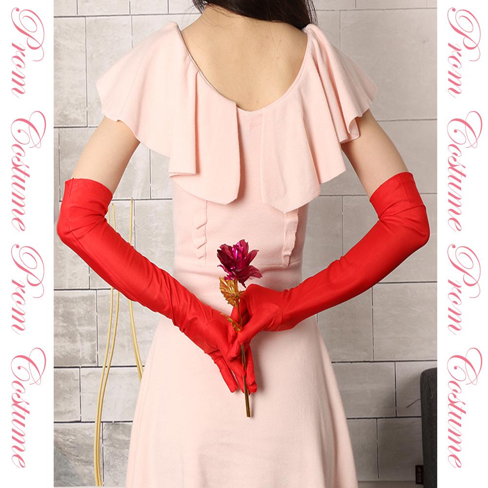 

Lady Evening Party Bridal Opera Long Prom Costume Gloves Satin чорний