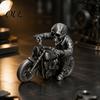 Cool Skeleton Statue 3D Printed Skull Motorcycle Rider Statue, Gothic Biker Compact Car Dashboard Decor Figurine, Motorbike Sculpture Desktop