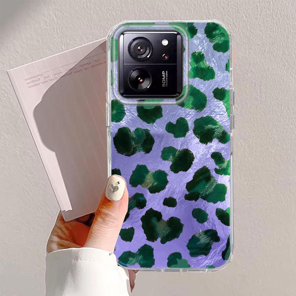 Pink Green Leopard Print Pattern Phone Case for Xiaomi 13T 14T 11 Lite NE Poco X5 M6 Pro X6 X7 X3 Pro NFC C65 C61 M5S TPU Cover