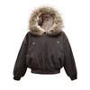 Cappotto ispessito retrò americano invernale corto piumino cotone abbigliamento giacca con cappuccio da uomo e donna giacca termica cappotto in cotone