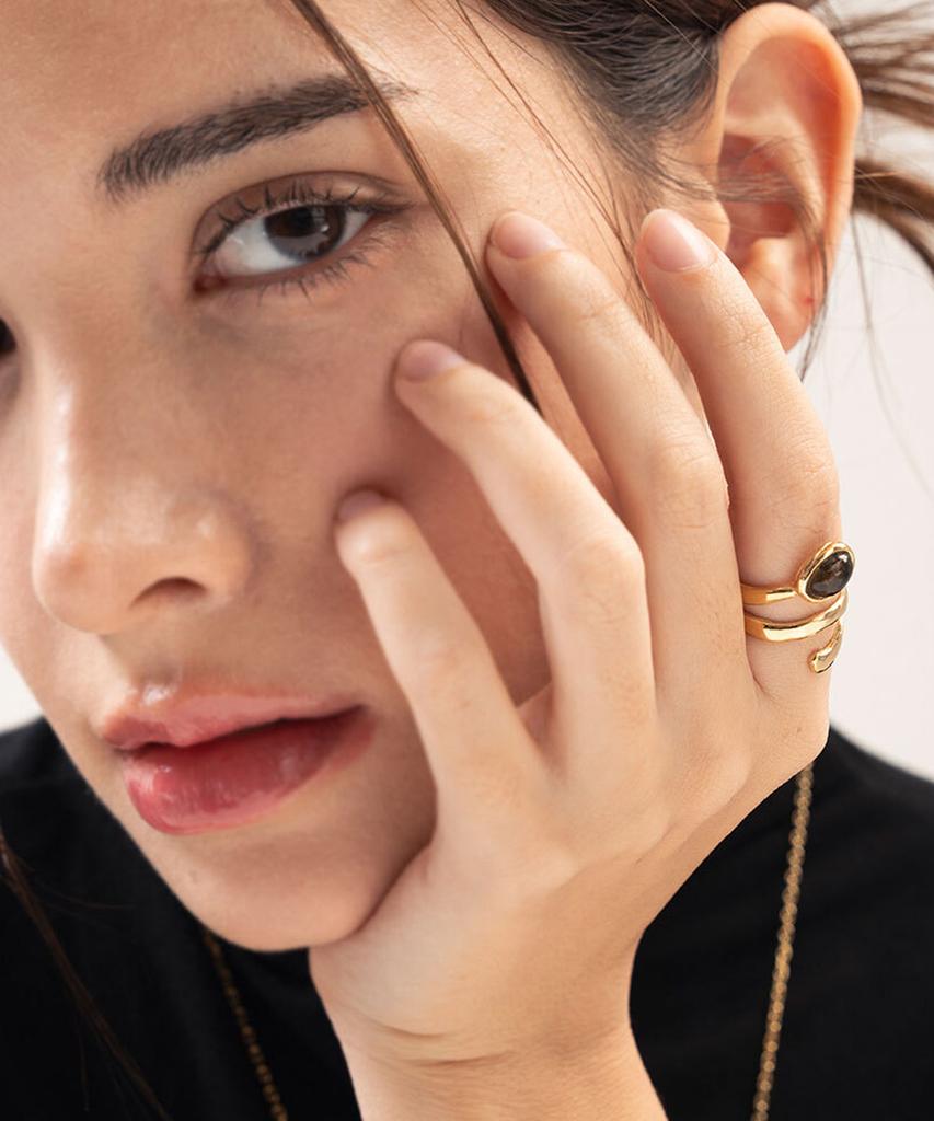 Jnui Spiral Ring 14K Gold Plated