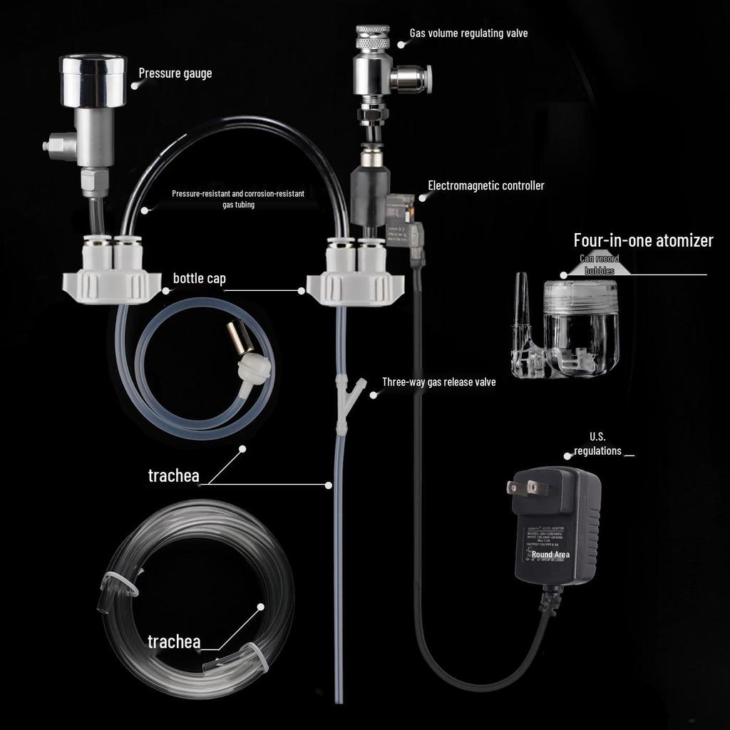 Creative CO2 Generator Kit for Aquariums - DIY Carbon Dioxide System with Solenoid for Aquatic Plants
