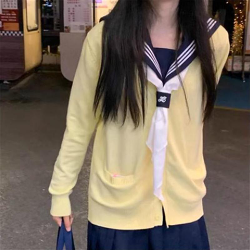 Original JK Women's Cardigan Sweater Coat - Autumn/Winter Japanese School Style, Long Sleeve Knit Top