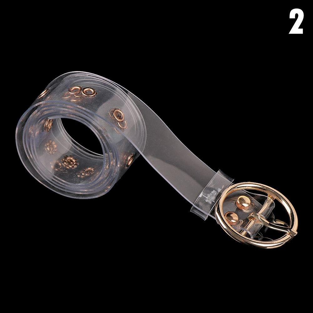 

Invisible Pin Buckle Clear Transparent Waistband Waist Strap Round Square Heart Punk Waist Belt 2