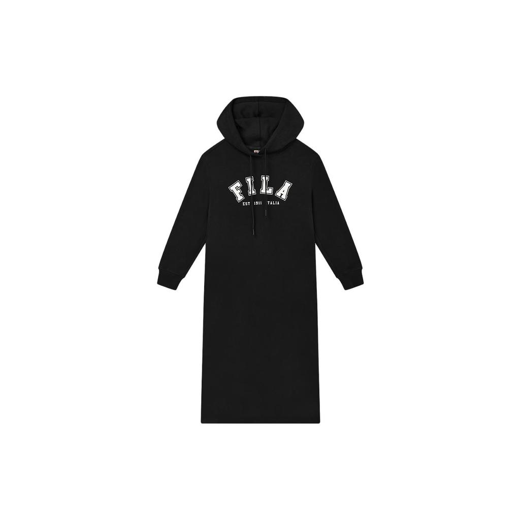 New FILA Long Sleeved Dress Women's Black F11W339310FBK