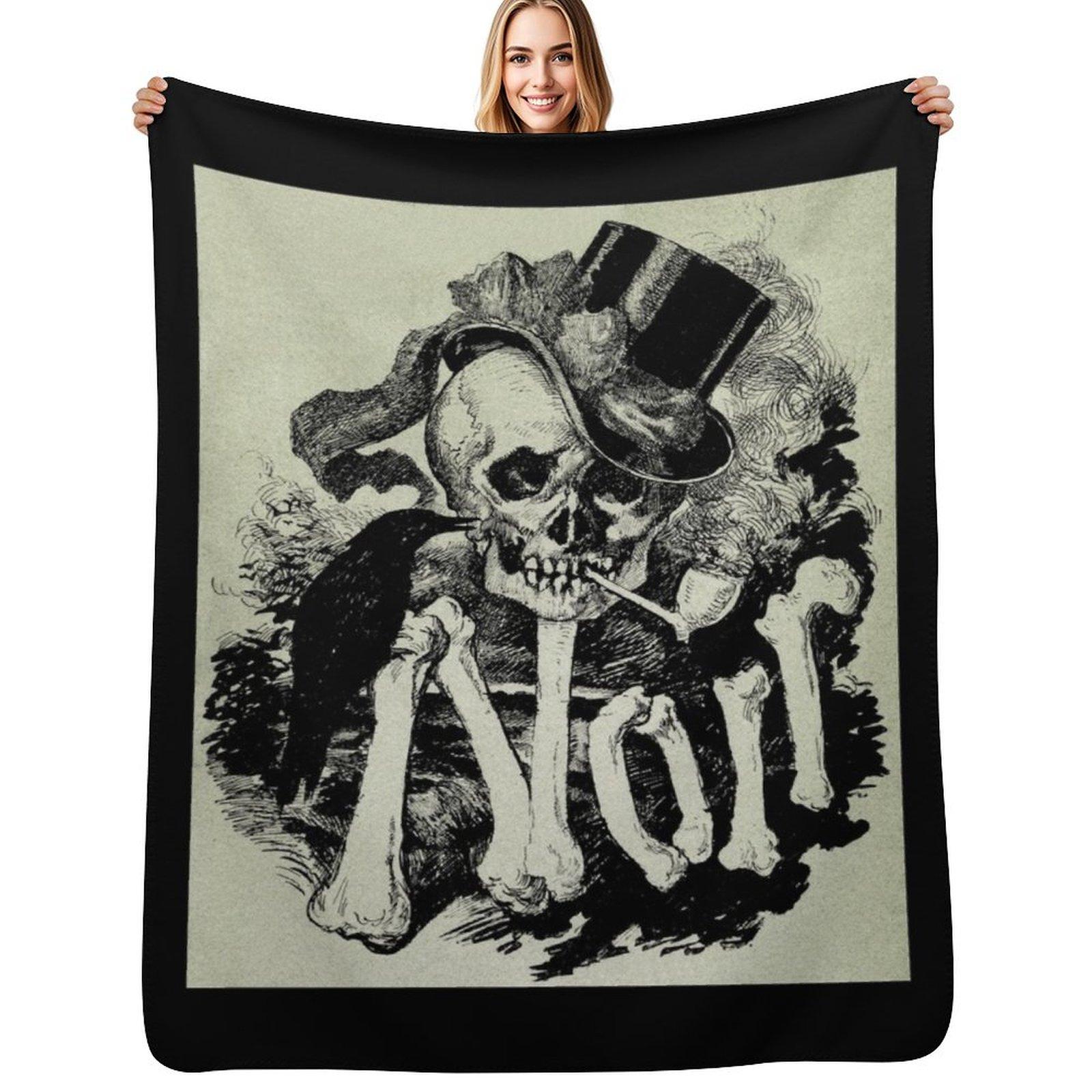 GREAT FILM NOIR SKULL IMAGE Throw Blanket All Season Soft Lightweight Blanket for Home 102x76cm(40x30in)