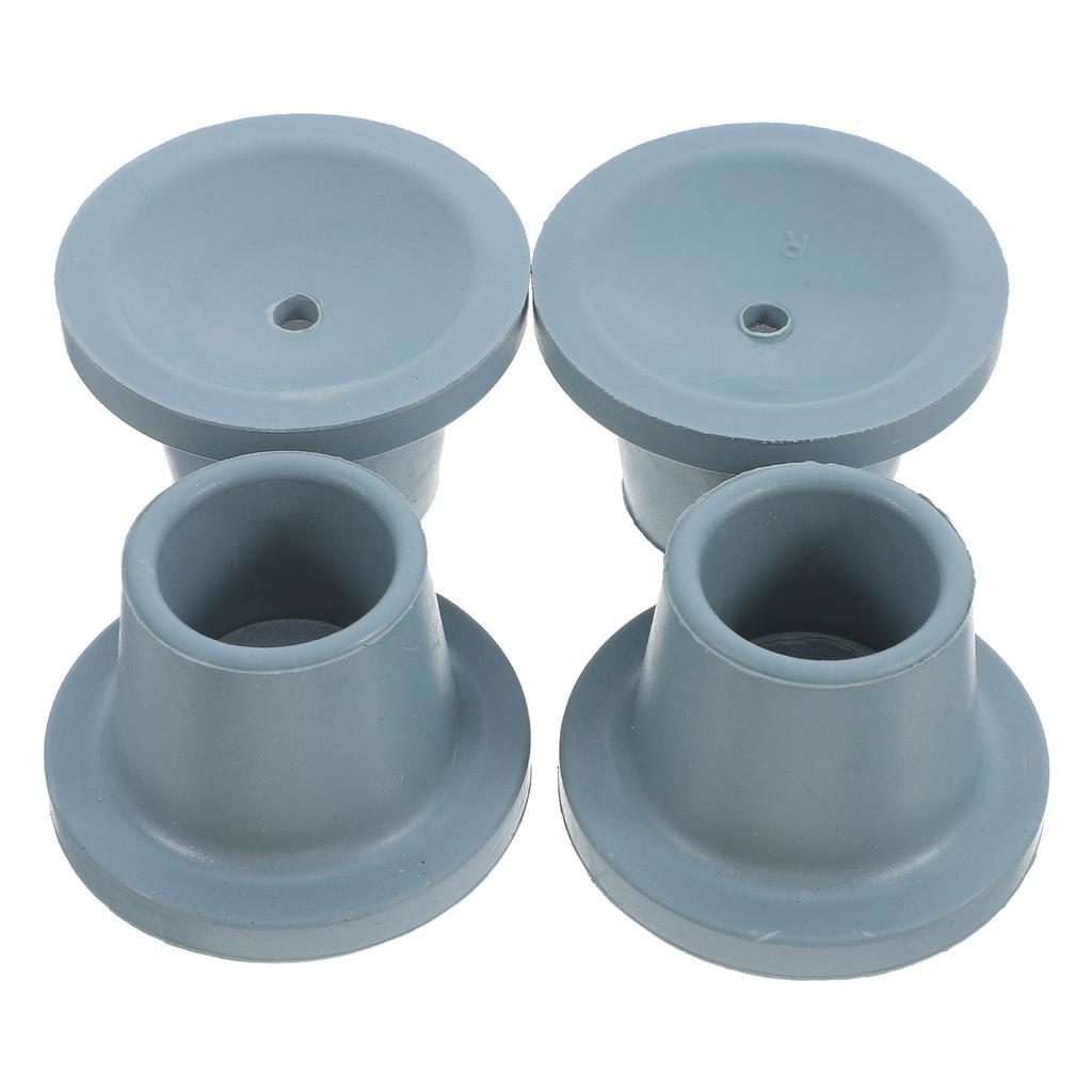 4Pcs Grey Anti-Slip Rubber Leg Tips for Shower Chair Bath Stool Commode Seat Replacement Feet Caps Wear-Resistant Floor