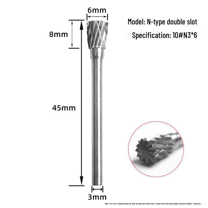 Tungsten Steel Grinding Head Carbide Rotary File for Metal Polishing, Wood Carving, Milling Cutter - 3x6mm