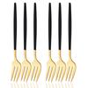 6Pcs Pink Gold Dinnerware Set Stainless Steel Small Fork Cutlery Cake Fork Fruit Fork Dessert Fork Flatware Kitchen Accessory