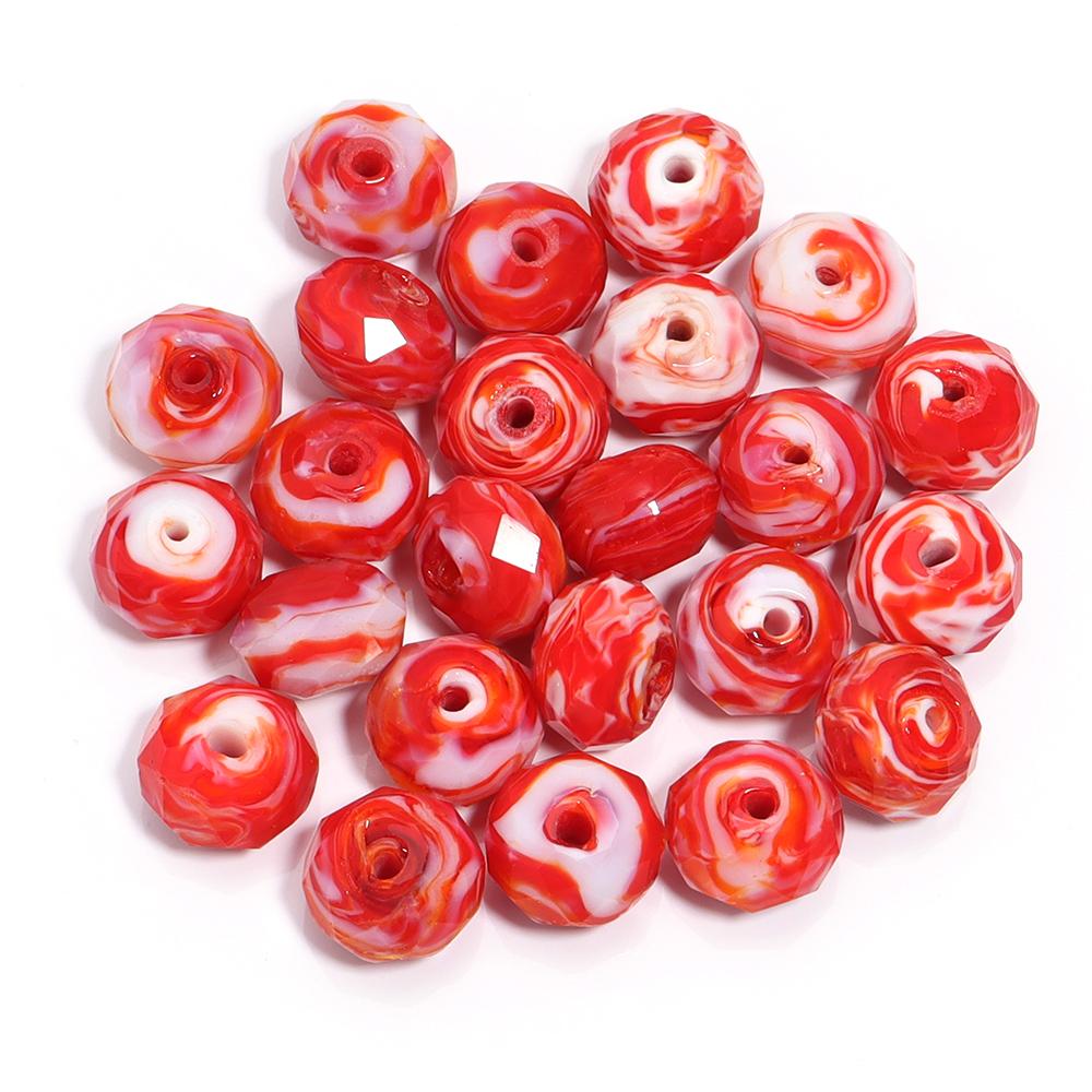 10pcs/lot Color Lampwork Abacus Beads Faceted Spacer Glass Bead for Beaded Jewelry Making Findings DIY Charms Bracelet Necklace