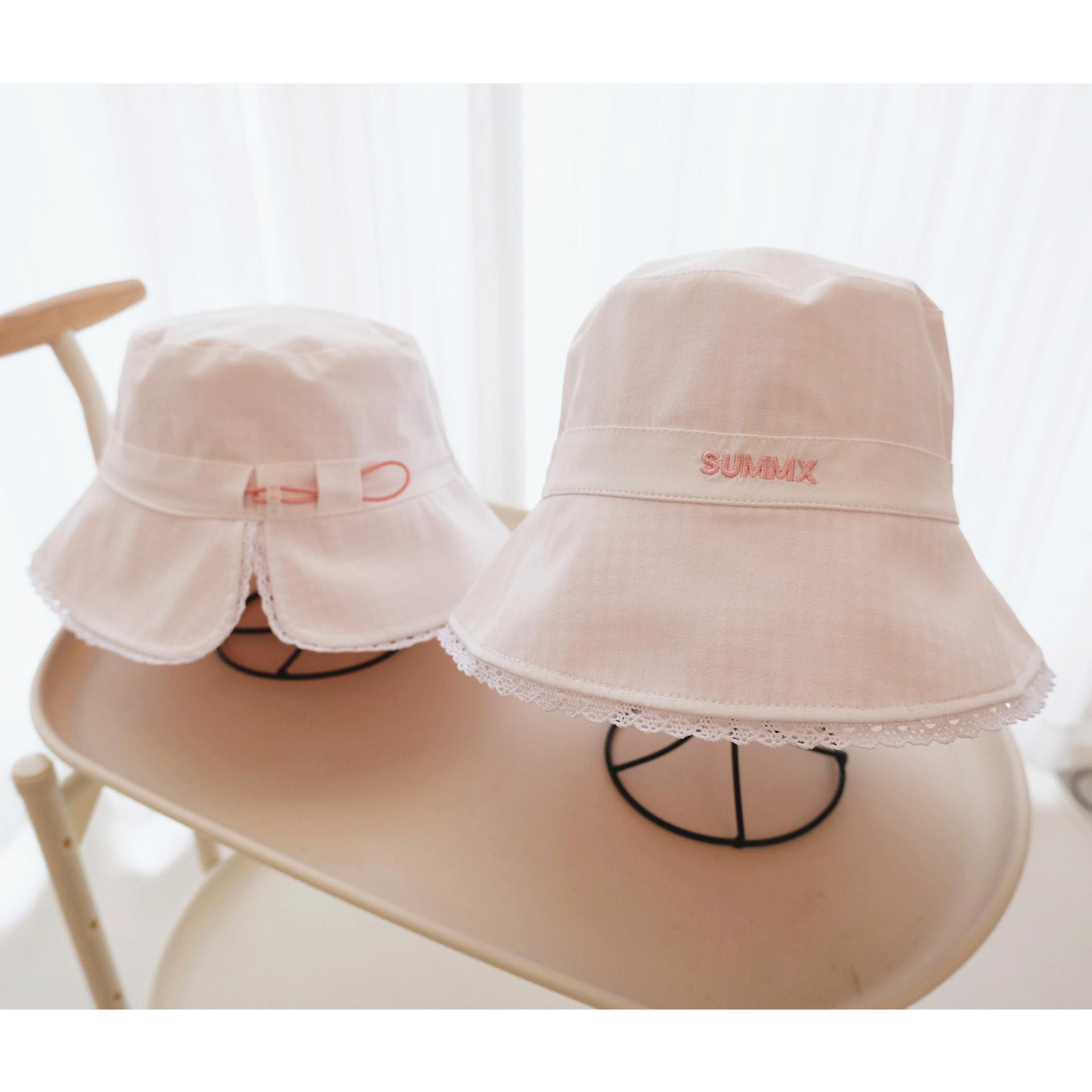 

New Women Lace Trim Reversible Bucket Hat Spring Summer Large Brim Pink Hat Outdoor Beach Cap 56-58cm белый