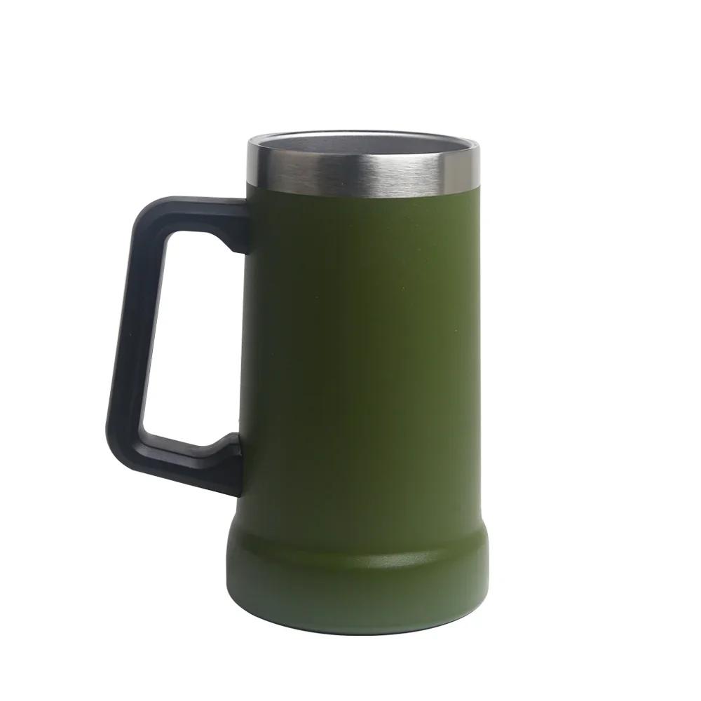 Insulated Beer Stein Drinking Coffee Mug Stainles Steel Tumbler Bottle with Handle Double Walled Thermal Mug Keep Drink Ice Cold