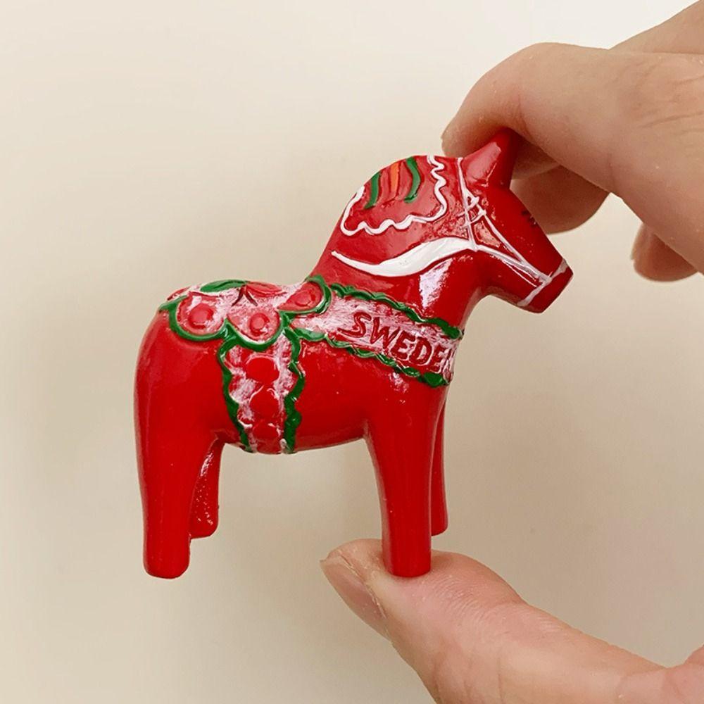 3PCS Resin Pony Fridge Magnetic Stickers New Year Vintage 3D Horse Fridge Stickers Exquisite Home DIY Decor Horse Fridge Magnets