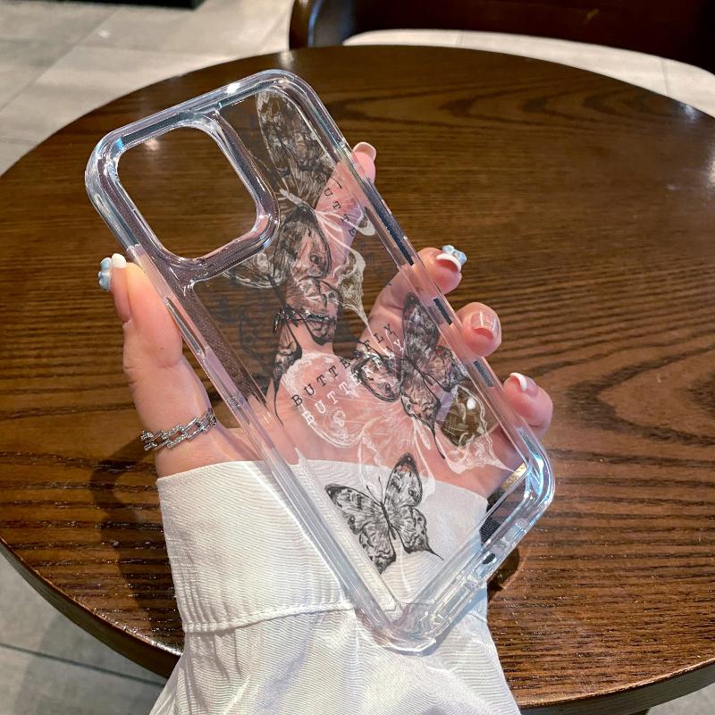 Black Flower Phone Case For iPhone 14 Pro Max Case iPhone 15 Pro Max 11 13 12 7 8 Plus XR XS X SE Soft Silicone Shockproof Cover