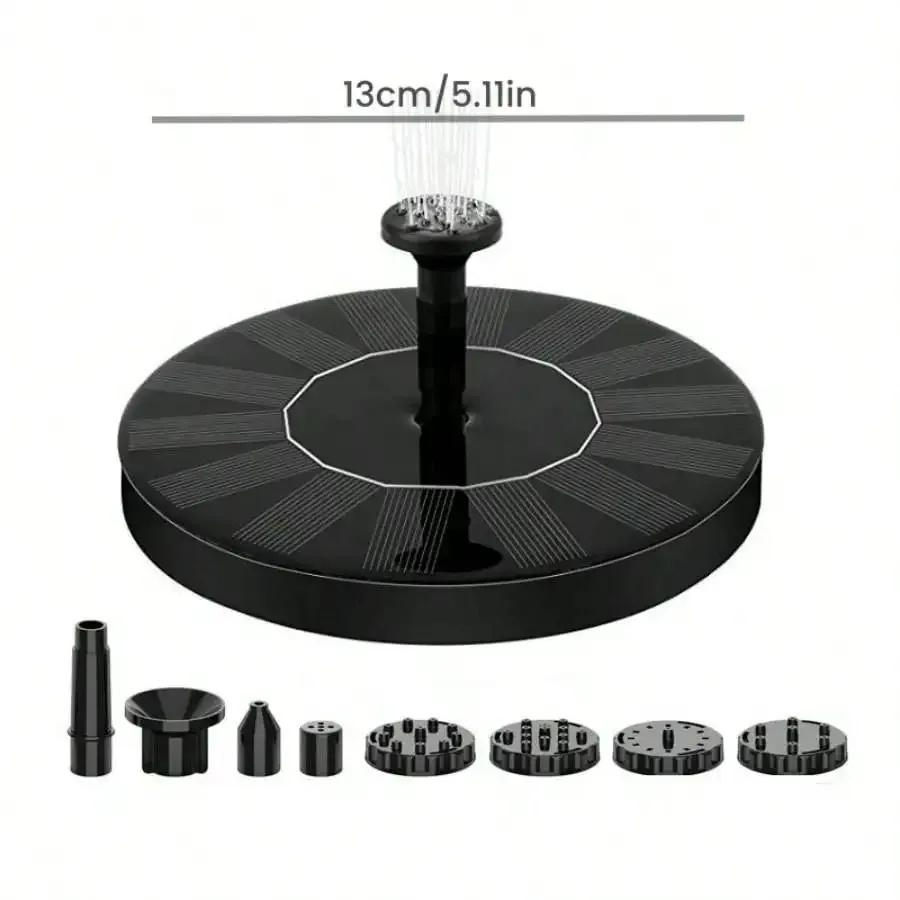 Solar Water Fountain - Mini Solar-Powered, Pool/Pond Waterfall Fountain, Outdoor Garden Decoration & Bird Bath Supplies