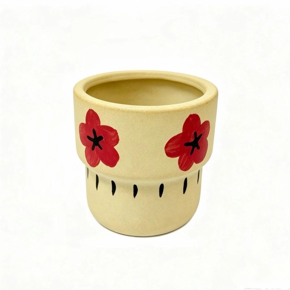 Flower Pattern Succulent Plant Pot Cute Cartoon Style Flowerpot Planter Outdoor Use