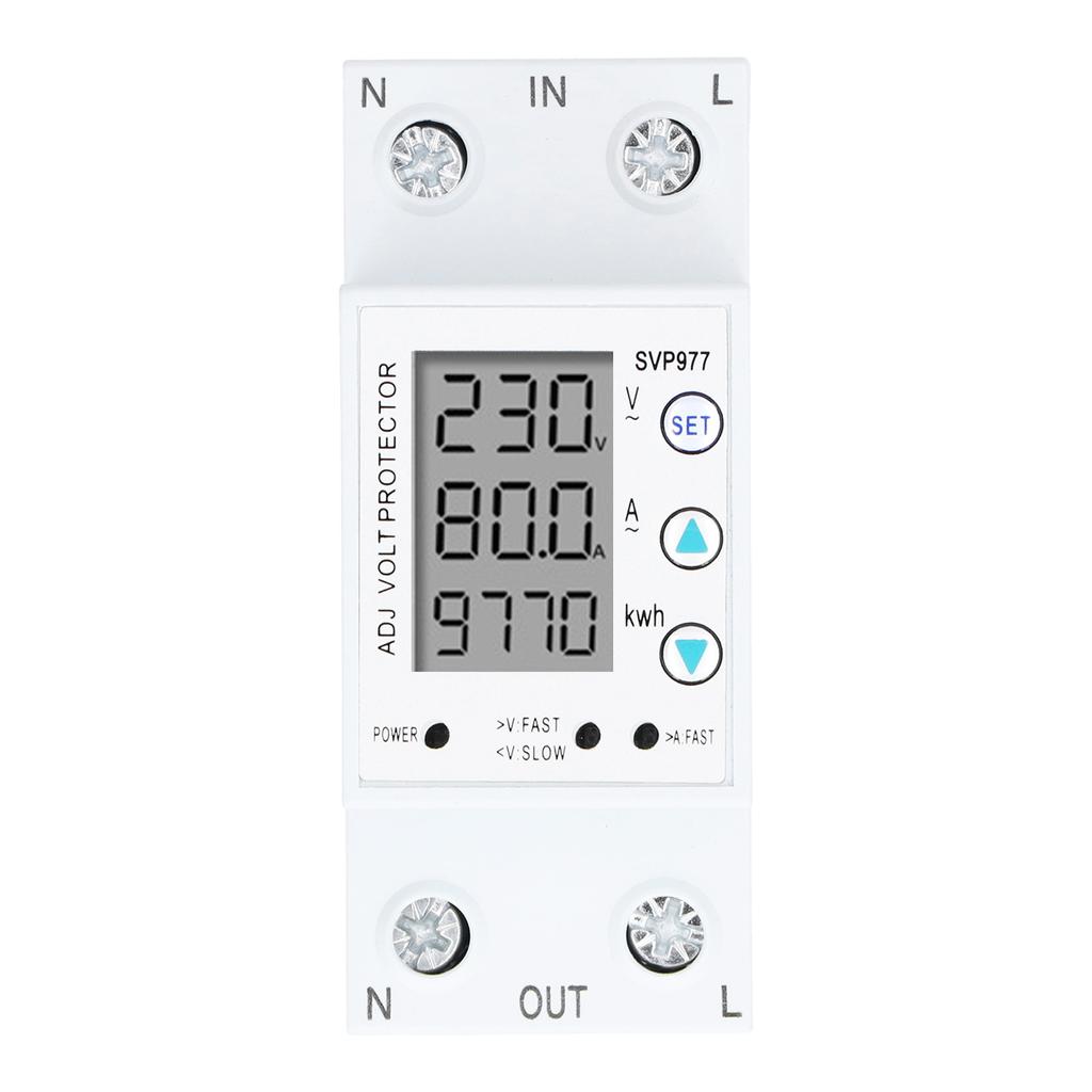 Monitoring Protector Adjustable Voltage Power Current Display Protection Device 230VAC 50 60Hz
