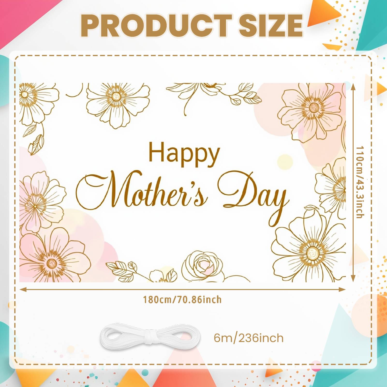 Mother s Day Display Hand-drawn Flower Family Honor Backdrop Grateful Mother Background Floral Pattern For Dining Room Decor