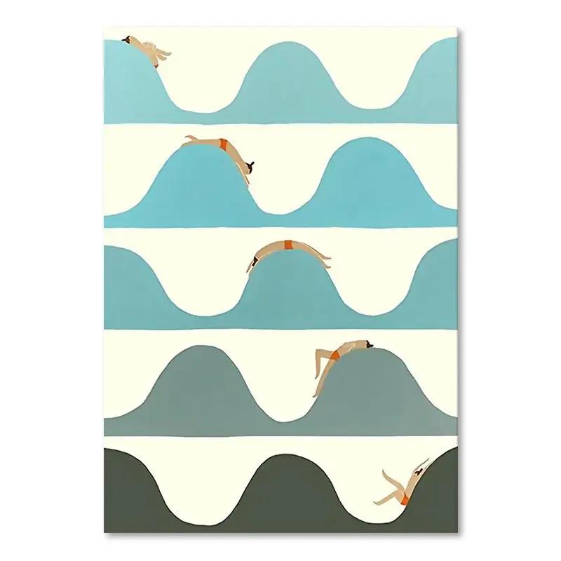 

Скандинавская фигура, настенная живопись на холсте, юмористическая поза, постер и принты, современная настенная красочная картина для декора гостиной 21cm×30cm NoFrame