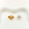 Car Sunglasses Exquisite Bag Small Bee Small Daisy 95 Silver Needle Earrings Necklace Bracelet Set