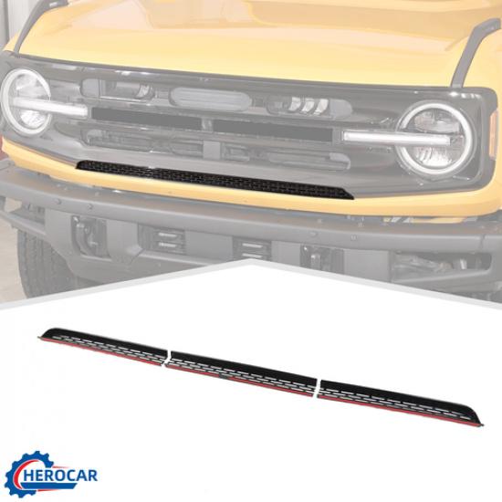 3X Front Grille erts Mesh Grill Frame Trim Exterior For Ford Bronco -2025