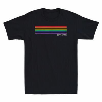 Gay Pride Rainbow Equality Funny Gift T-Shirt Short Sleeve Top Cotton Black Tee Unisex T-Shirt