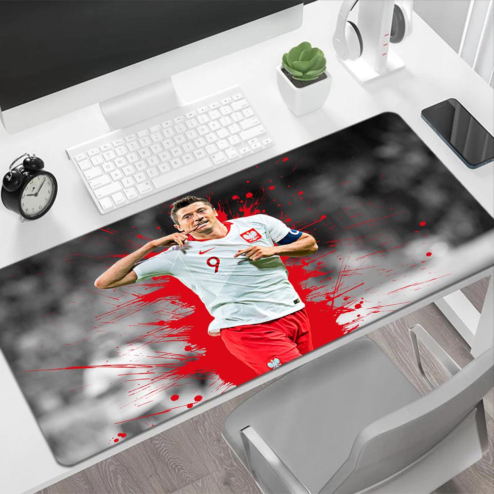 Polish Football Star Large Mouse Pad Gamer Mousepad Computer Desk Mat Non-Slip Rubber Base Computer Decor Item Office Use