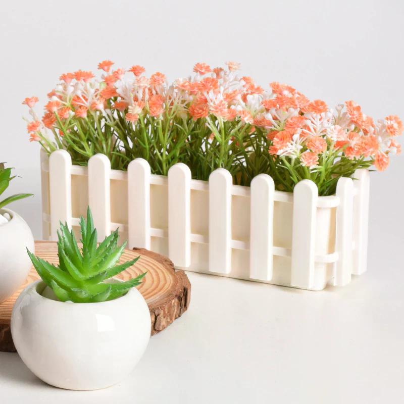 1/2Pcs Flower Pot Fence Plant Basket Container Planter Flower Arrangement Home Garden Wedding Decoration Small Fence