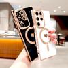 Plating Soft TPU Case For Samsung Galaxy S26 S25 S24 S23 S22 S21 Ultra Plus For Magsafe Magnetic Charge Love Heart Full Cover